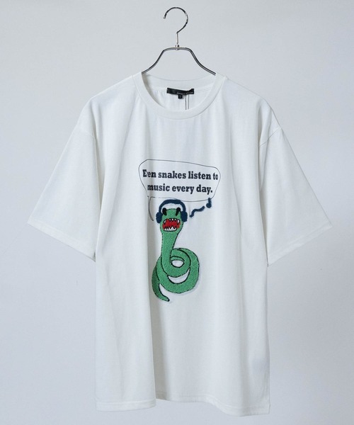 JOHN'S CLOSET tシャツ 「13」手書きイラスト サガラ刺繍 半袖T