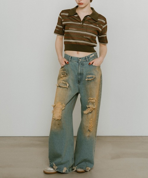 Knuth Marf ポロシャツ ポロ 「Knuth Marf」logo stripe polo