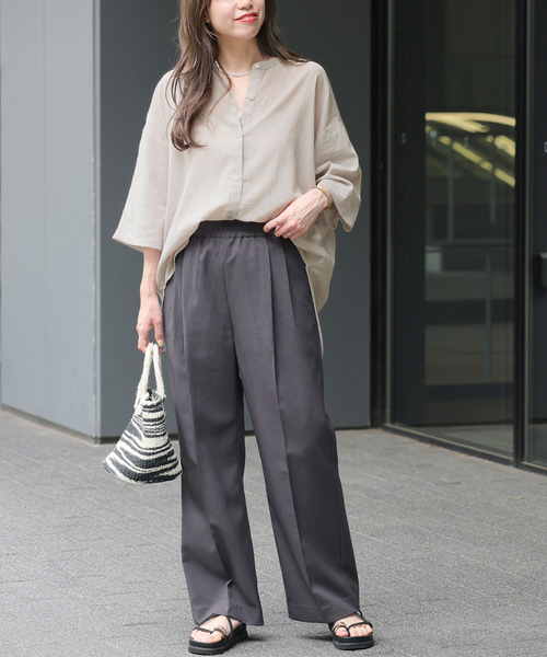 ブラウス シャツ 楊柳バンドカラーシャツ レディース JOURNAL STANDARD relume ブラウス シャツ 楊柳バンドカラー