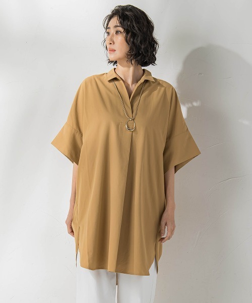 la.f ブラウス シャツ 「WEB限定」チュニックシャツ「手洗い