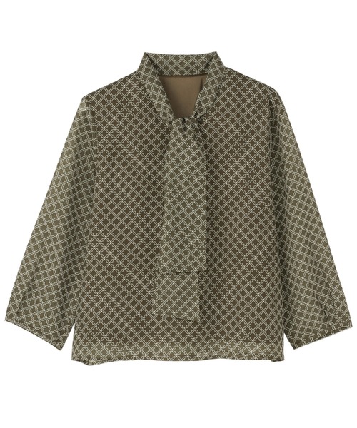 BRICK HOUSE by TOKYO SHIRT ブラウス シャツ プリントボウタイ
