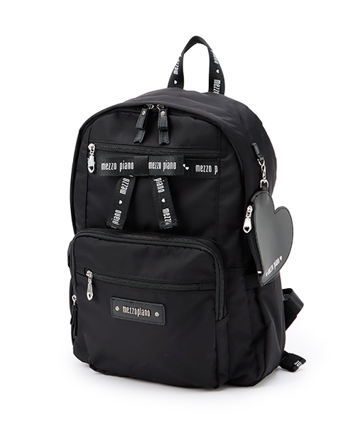 新品　mezzo piano メゾピアノ　リボン　リュック mezzo piano リュック 約21L ハートポーチつきロゴリボン