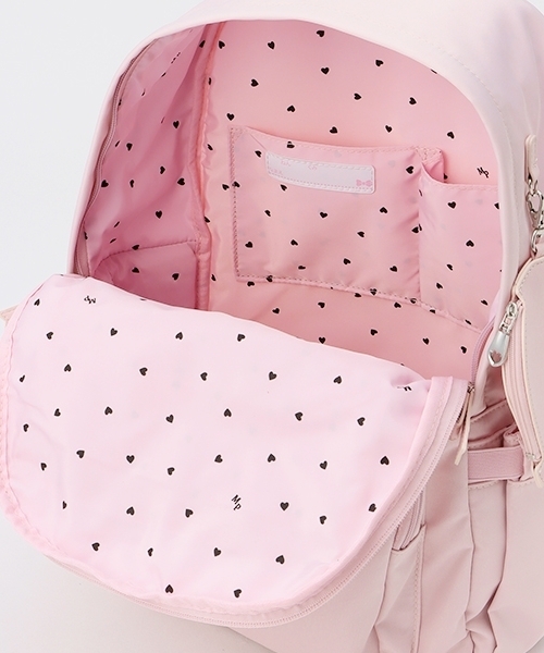 mezzo piano リュック 約21L ハートポーチつきロゴリボン