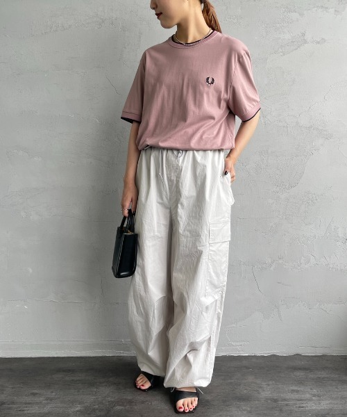 「FRED PERRY」 半袖Tシャツ X-LARGE ホワイト レディース