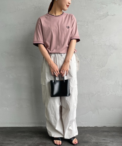 「FRED PERRY」 半袖Tシャツ X-LARGE ホワイト レディース