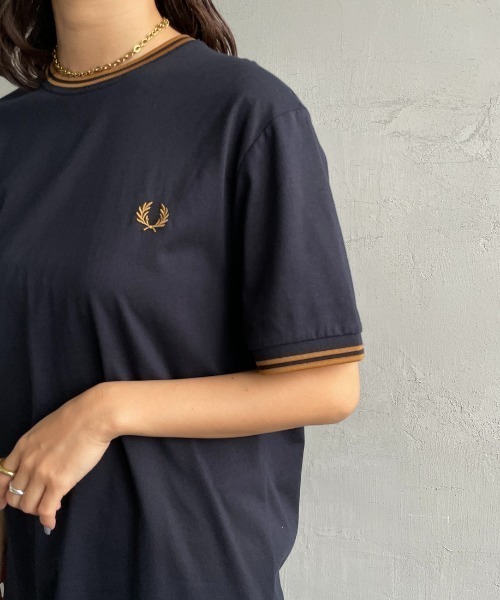 「FRED PERRY」 半袖Tシャツ X-LARGE ホワイト レディース
