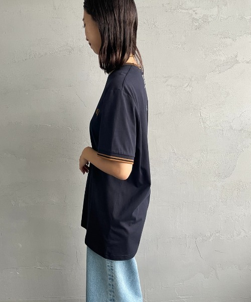 「FRED PERRY」 半袖Tシャツ X-LARGE ホワイト レディース