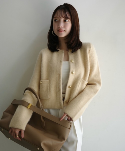 Danton 「DANTON」 ノーカラージャケット 38 ネイビー