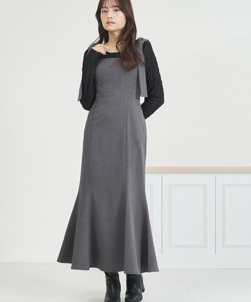 2025年秋購入SNIDEL ジャンパースカート　ワンピース　M ダークグレー MISCH MASCH（ミッシュマッシュ） ジャンパースカート WEB限定 2025