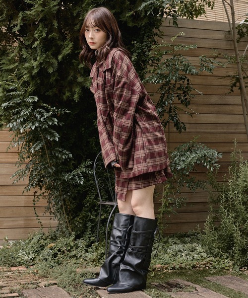 mideal（マイディール） ブーツ lace up long boots / レースアップ