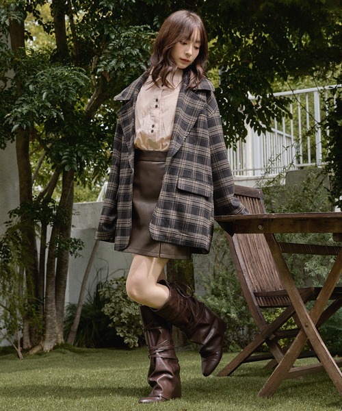 mideal（マイディール） ブーツ lace up long boots / レースアップ