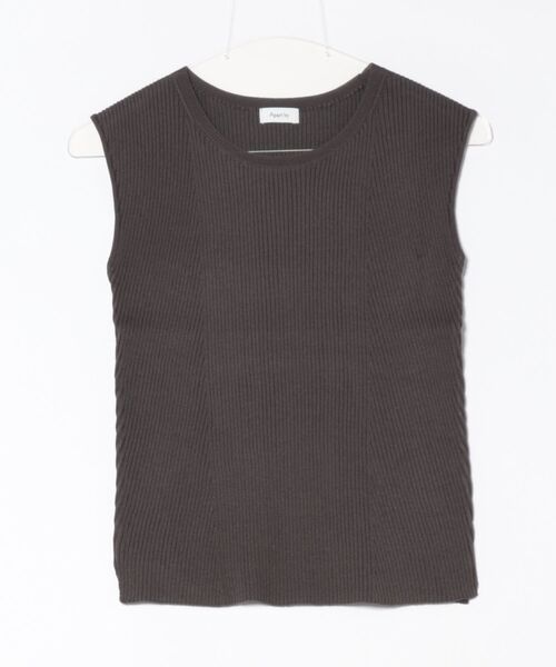 ✨新品未使用か✨CABaN ノースリーブニット ブラウン・アイボリー ペーパーユルニットノースリーブ（ニット/セーター）｜A part by