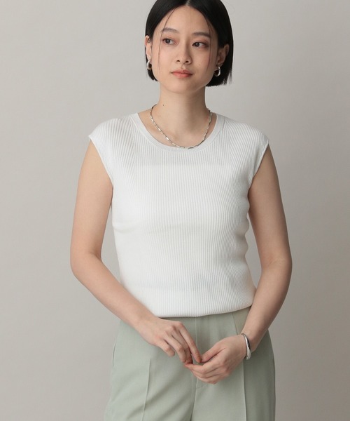 ✨新品未使用か✨CABaN ノースリーブニット ブラウン・アイボリー mizuiroind（ミズイロインド） ノースリーブニット - ブラウン