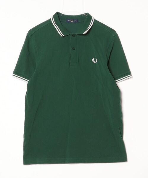 「FRED PERRY」 半袖ポロシャツ M グリーン メンズ