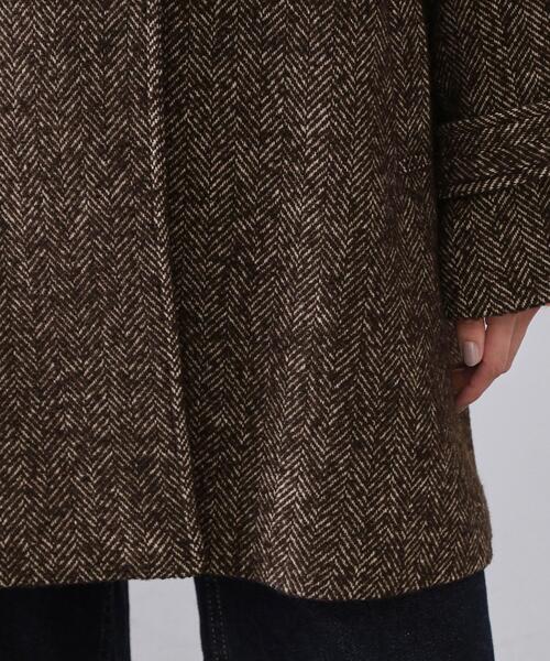 【美品】MARIA VERGINEステンカラーコート★ネップ入りヘリンボーン callautia ヘリンボーンステンカラーロングコート[品番：AMTW0009812