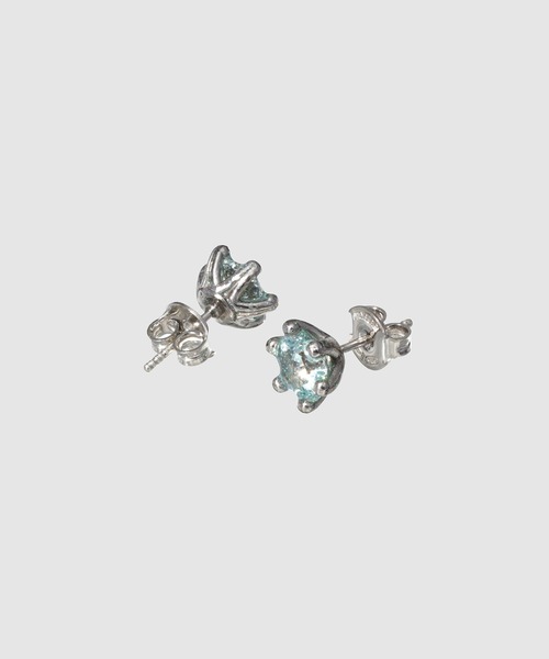 d'heygere フープ　ピアス　石付き　ディヘラ シルバー　925 フープピアス シルバー925 リング 中折れ式 ブランド メンズ