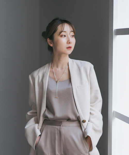 NOBLE ノーカラージャケット ベージュ NOBLE（ノーブル） ノーカラージャケット 36 ベージュ レディース