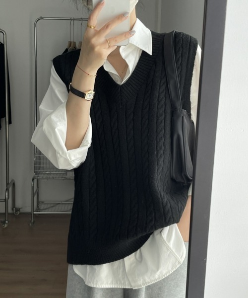 SEU ニットベスト フリー ベージュ レディース : ZOZOTOWN Yahoo!店