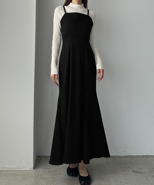 「Louere」 ノースリーブワンピース X-LARGE ダークグレー レディース_画像2