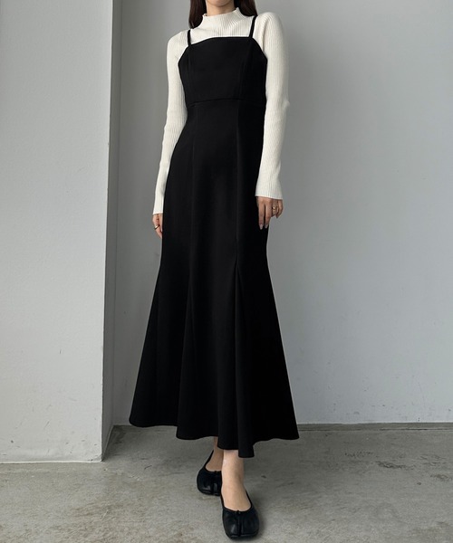「Louere」 ノースリーブワンピース X-LARGE ダークグレー レディース_画像4