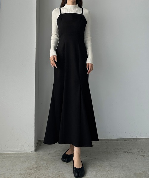 「Louere」 ノースリーブワンピース X-LARGE ダークグレー レディース_画像5