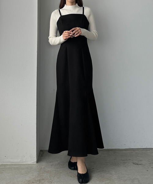 「Louere」 ノースリーブワンピース X-LARGE ダークグレー レディース_画像6