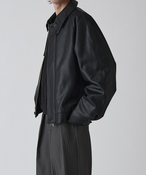 古着 仏製 LES GAULOIS ERIKSON'S レザーブルゾン ブラック Lui's（ルイス） ブルゾン アウター 「Neucon」GUN FLAP ZIP LEATHER