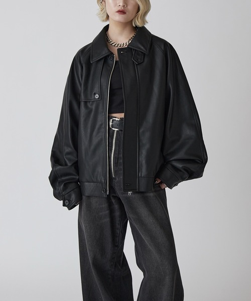 Lui's（ルイス） ブルゾン アウター 「Neucon」GUN FLAP ZIP LEATHER