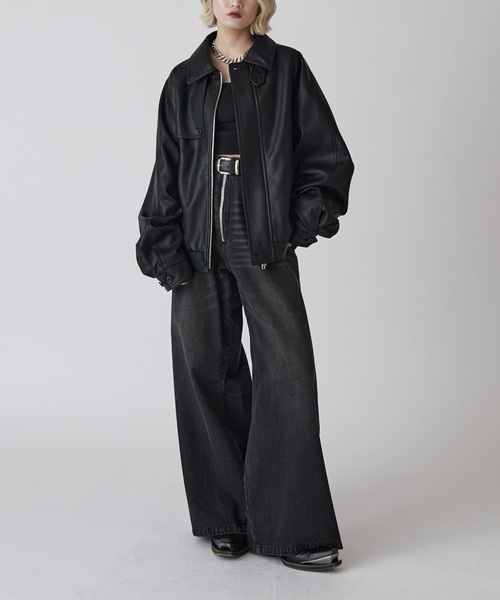 Lui's（ルイス） ブルゾン アウター 「Neucon」GUN FLAP ZIP LEATHER