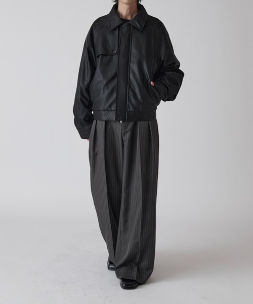 Lui's（ルイス） ブルゾン アウター 「Neucon」GUN FLAP ZIP LEATHER