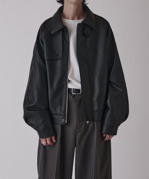 Lui's（ルイス） ブルゾン アウター 「Neucon」GUN FLAP ZIP LEATHER
