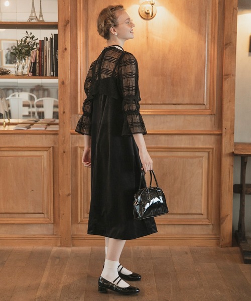 「BONLECILL noir」 コンビワンピース M ネイビー レディース_画像3