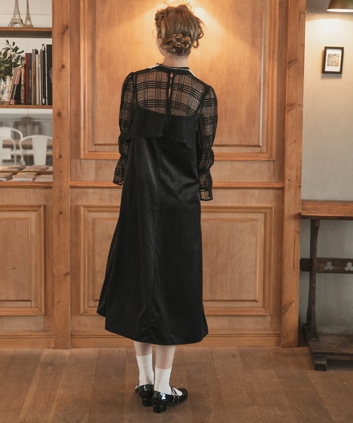 「BONLECILL noir」 コンビワンピース M ネイビー レディース_画像4
