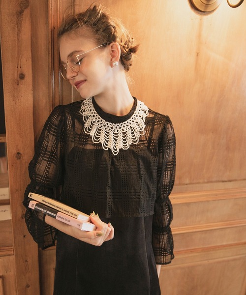 「BONLECILL noir」 コンビワンピース M ネイビー レディース_画像7
