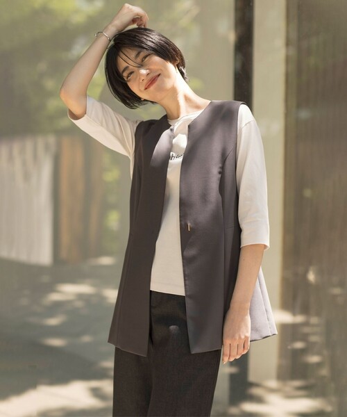「J.PRESS Ladies」 ベスト X-SMALL グレー レディース_画像2