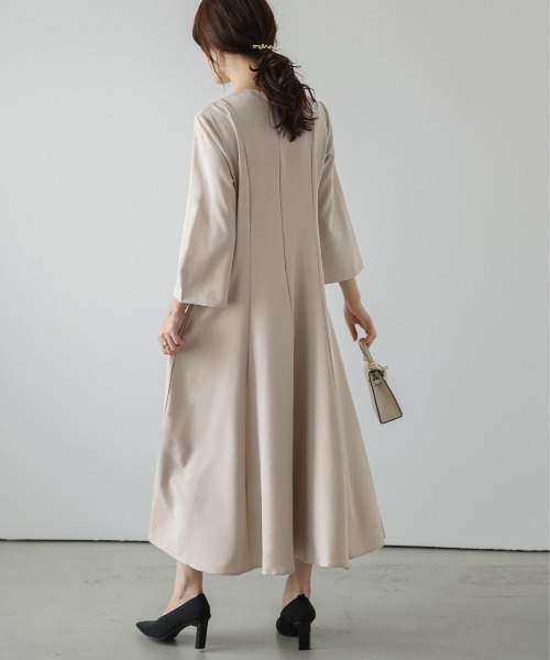 「SUGAR BISKET」 「La-gemme」7分袖ワンピース M ベージュ レディース_画像5
