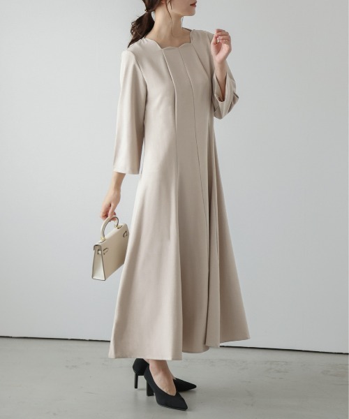 「SUGAR BISKET」 「La-gemme」7分袖ワンピース M ベージュ レディース_画像6