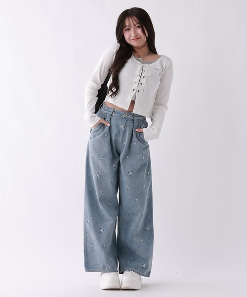 repipi armario（レピピアルマリオ） ワイドパンツ パンツ Flower