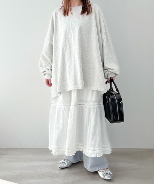 「Heather」 長袖カットソー FREE 杢グレー レディース_画像7