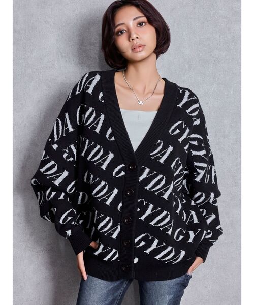 GYDA（ジェイダ） カーディガン GYDA SLANT PATTERNニットカーディガン