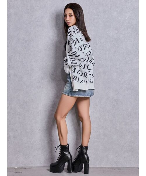 GYDA houndstooth patternショートニットカーディガン houndstooth patternショートニットカーディガン[品番：MKSW0032037