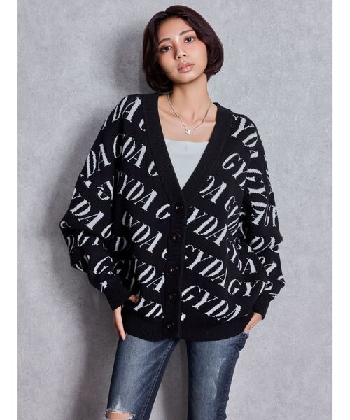 GYDA（ジェイダ） カーディガン GYDA SLANT PATTERNニットカーディガン