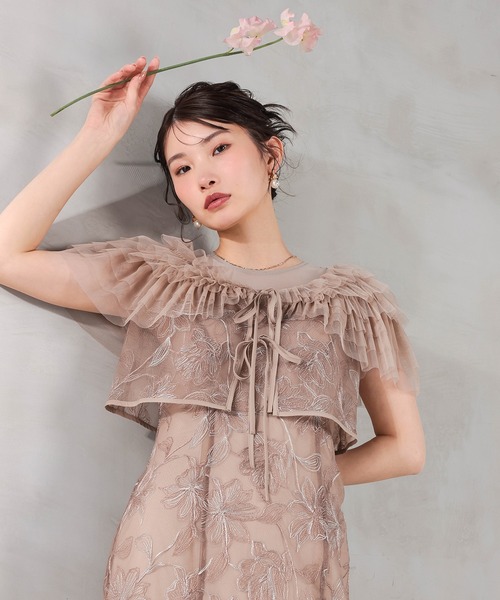 【Kana】フリル付きシースルーパーティードレス Kana パーティードレス ドレス : ZOZOTOWN Yahoo!店 - 通販 - Yahoo
