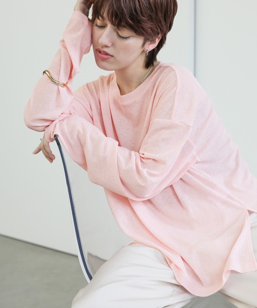 「select MOCA」 長袖カットソー FREE オフホワイト レディース_画像3