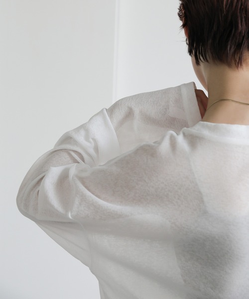 「select MOCA」 長袖カットソー FREE オフホワイト レディース_画像7