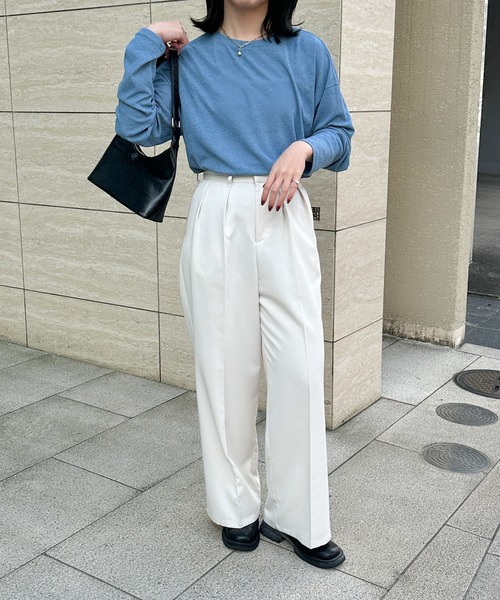 「select MOCA」 長袖カットソー FREE オフホワイト レディース_画像8