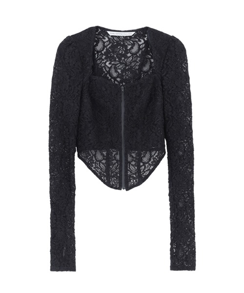 tシャツ LACE CORSET ZIP-UP CARDIGAN レディース