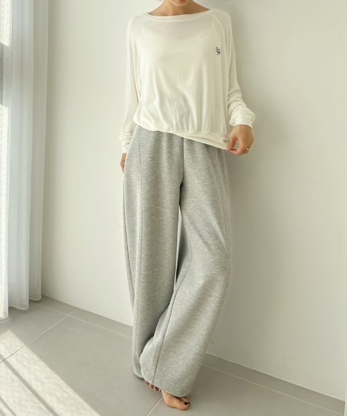 SNIDEL HOME パジャマ ルームウェア ボンディングスウェットパンツ