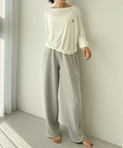 SNIDEL HOME パジャマ ルームウェア ボンディングスウェットパンツ
