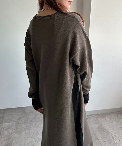 「apres jour mignon」 ニットワンピース フリー チャコールグレー レディース_画像4